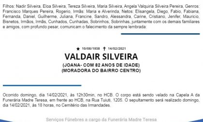 NOTA FÚNEBRE – VALDAIR SILVEIRA