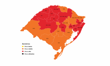 Duas regiões em bandeira vermelha enviam recursos ao mapa preliminar da 40ª rodada