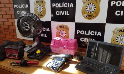 Polícia recupera objetos furtados de ponto comercial no Centro