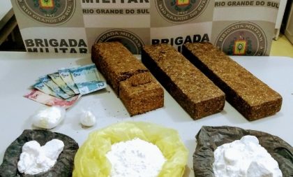 BM prende jovem com 3 quilos de drogas