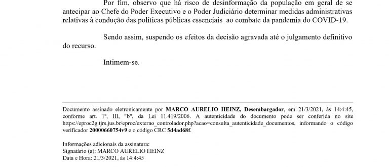 Justiça derruba liminar que impedia retorno da cogestão