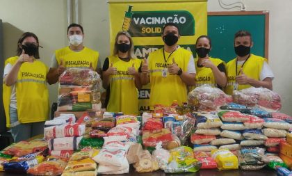 Vacinação Solidária arrecada 250 quilos de alimentos