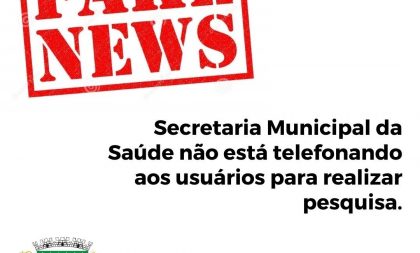 Saúde alerta que não faz faz pesquisa por telefone