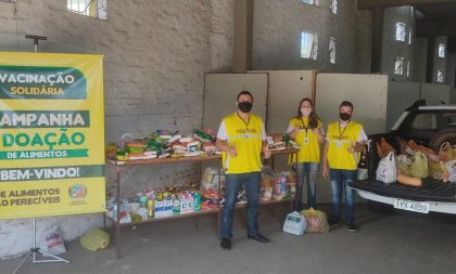 Vacinação Solidária arrecada mais de uma tonelada de alimentos