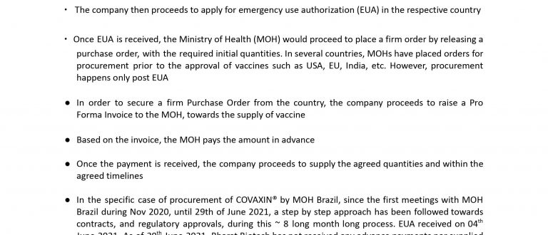 Bharat Biotech mostra que venda da Covaxin ao Brasil teve melhores condições