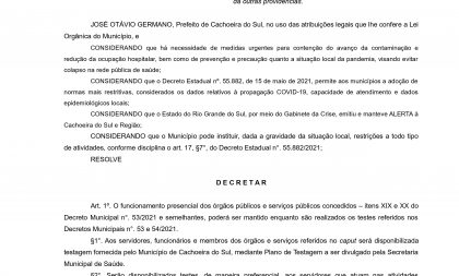 Testes de trabalhadores: Justiça manda Prefeitura ajustar decretos