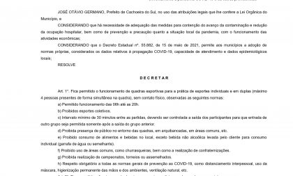 Novo decreto libera práticas esportivas, cinema e aumenta capacidade em cultos