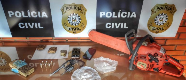 Santo Antônio: Polícia prende homem com cocaína, maconha e revólver