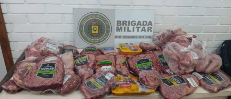 Prisão em Cachoeira do Sul: Polícia apreende carnes furtadas de supermercados