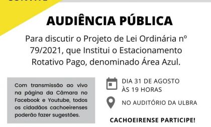 Estacionamento Pago tem audiência na terça-feira