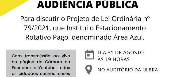 Estacionamento Pago tem audiência na terça-feira