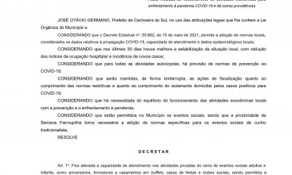 Decreto traz flexibilizações para ramo de alimentação