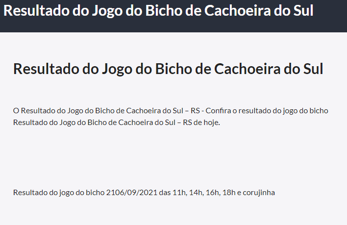 Jogo do Bicho motiva até página para apostadores de Cachoeira do Sul