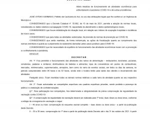 Novo decreto: confira as mudanças de horário para atividades