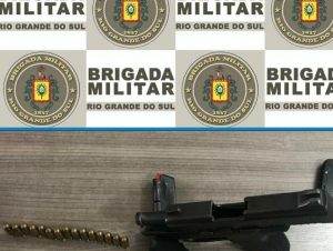 BM apreende pistola e carregador no Centro