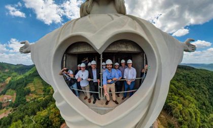 Pavimenta viabiliza acesso ao Cristo Protetor de Encantado