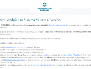 Consulta ao sistema de valores a receber entra no ar nesta segunda-feira