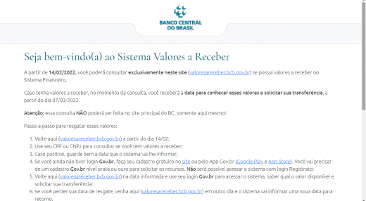 Banco Central Tera Site Exclusivo Para Consultar Valores A Receber Cachoeira Do Sul E Regiao Em Tempo Real