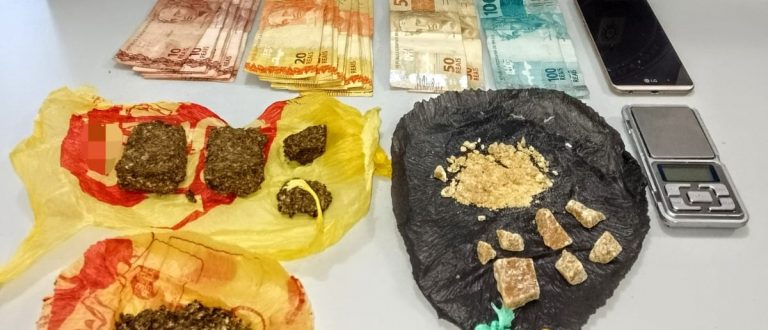 BM apreende maconha, crack e cocaína no Bairro Rio Branco