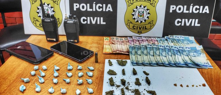 Carvalho: Polícia prende homem com droga, radiocomunicadores e celulares
