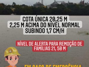 Rio Jacuí está dois metros acima do seu nível normal