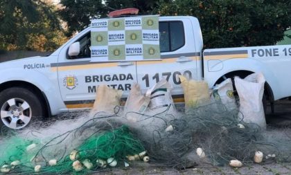 Pelotão Ambiental prende dupla por pesca ilegal em Cachoeira do Sul