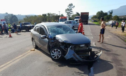 Acidente com três feridos envolve carro de Novo Cabrais na RSC-287