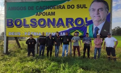 BR-153: outdoor na entrada de Cachoeira do Sul marca apoio a Bolsonaro