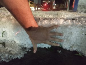 Temporal de granizo deixa estragos em Cachoeira do Sul