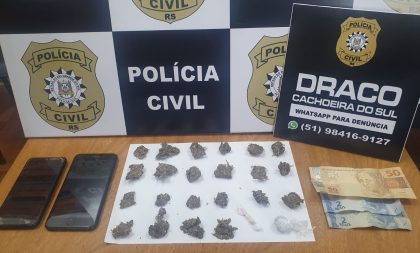 Tráfico: Polícia realiza prisões e apreende carro usado para entrega de drogas