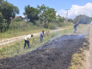 Incêndio mobiliza equipe da Prefeitura de Pantano Grande