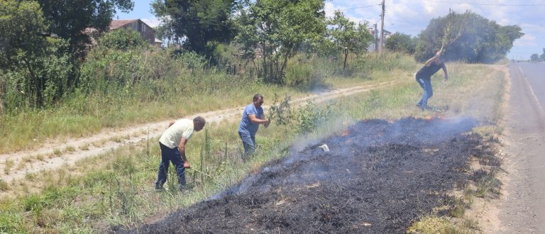 Incêndio mobiliza equipe da Prefeitura de Pantano Grande