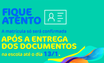 Confirmação das matrículas nas escolas estaduais segue até 13 de janeiro