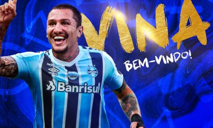 Grêmio anuncia contratação do meio-campista Vina para temporada