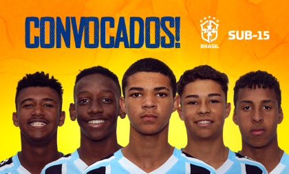 Grêmio tem cinco atletas convocados para a Seleção Brasileira Sub-15