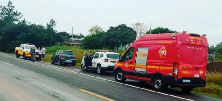 Trecho de Paraíso do Sul: carro e moto colidem na RSC-287