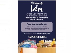 Movimento do Bem: começa a Campanha do Agasalho do Grupo Imec