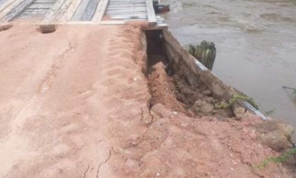 Chuvas colocam em risco o trânsito na Ponte da Tafona, no Piquiri