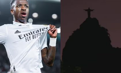 Cristo Redentor em apoio a Vini Jr