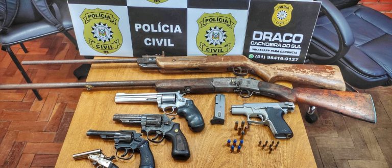 Polícia apreende 7 armas e munições em ação no Bairro Vila Nova