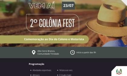 Cerro Branco confirma 2ª Colônia Fest