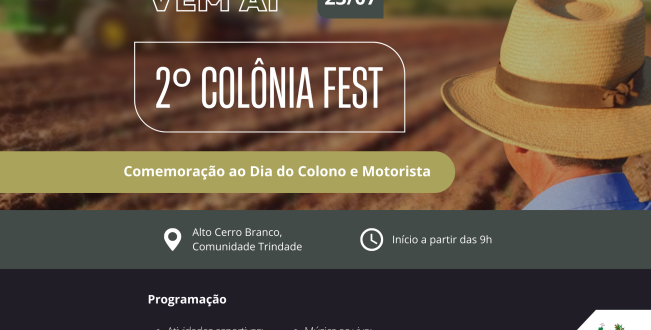 Cerro Branco confirma 2ª Colônia Fest