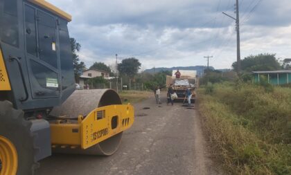 Obras em Novo Cabrais: “mutirão” busca melhorias de estradas