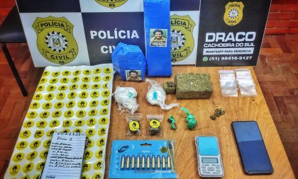 Polícia apreende drogas e munições em prisão no Centro