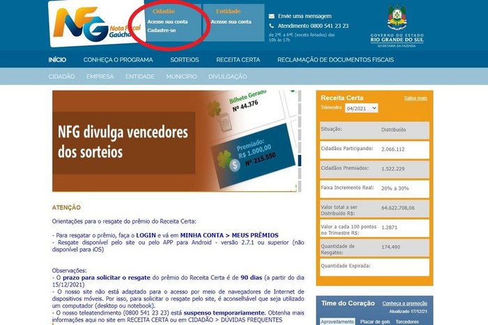 Nota Fiscal Gaúcha: rodada de julho distribui prêmios a nove contribuintes cachoeirenses / Foto: NFG/Divulgação