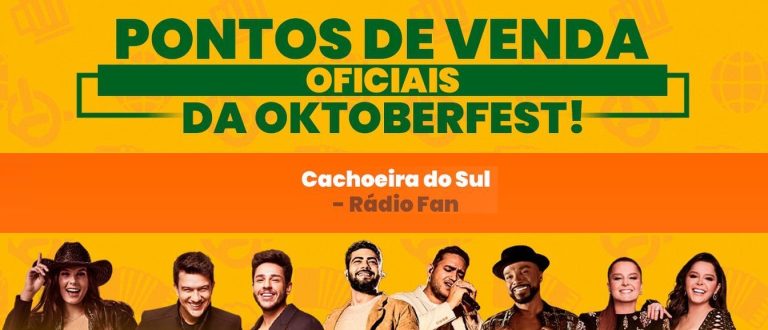 Shows da Oktober: Fan FM é ponto oficial de venda de ingressos em Cachoeira do Sul