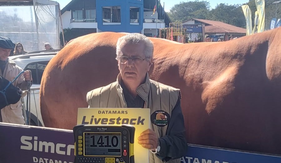 Agropecuarista Cacaio Lima, da Fazenda Boa Esperança, comemora mais um grande feito para a raça Limousin na Expointer, em Esteio / Foto: Divulgação