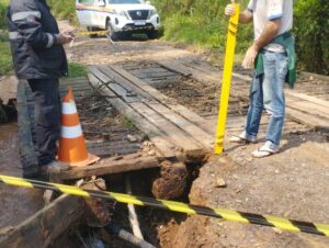 Queda de muro; ponte submersa; granizo: consequências da chuvarada em Cachoeira