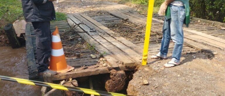 Queda de muro; ponte submersa; granizo: consequências da chuvarada em Cachoeira