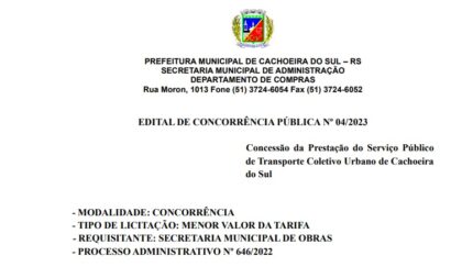 Concorrência pública do transporte coletivo urbano tem 49 páginas